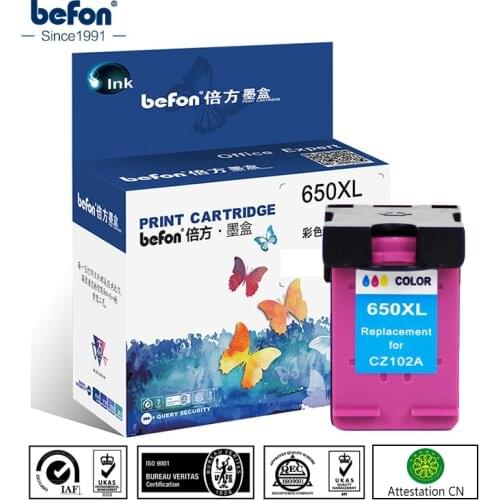 Befon 650XL Compatible Ink Cartridge Replacement for HP 650 HP650 Ink Cartridge for Deskjet 1015 1515 2515 2545 2645 3515 4645