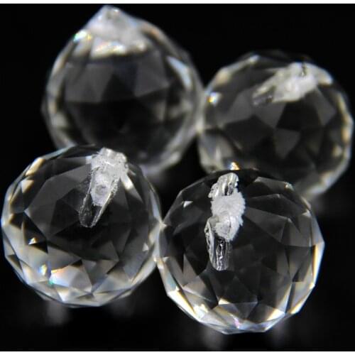 15mm/20mm/30mm/40mm Glass White Crystal Chandelier Faceted Ball For Chandeliers Lighting Parts Home Wedding Decoration