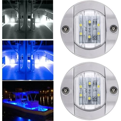 LED Round Marine Boat Light Navigation Chrome Transom Stern Lights 12V