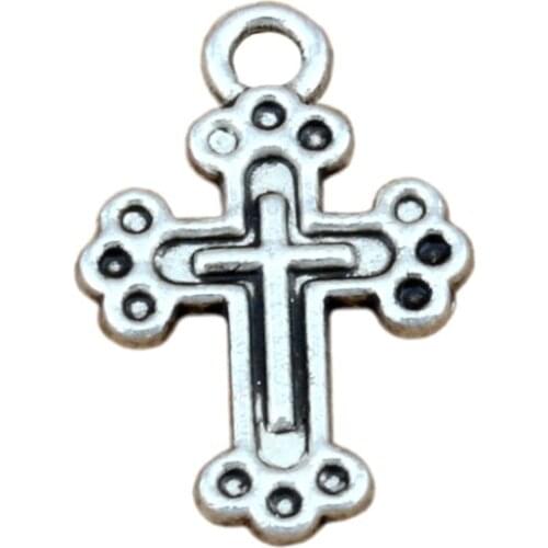 Charms Cross 150Pcs 12*19mm Zinc Alloy Fashion Jewelry DIY Fit Bracelets Necklace Earrings A-275