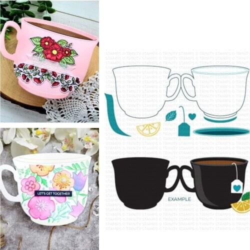 Creative Teacup Stamps And Dies Arrival 2021 Scrapbook Diary Decoration Stencil Embossing Template Diy Greeting Card Handmade