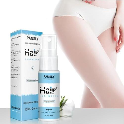 Unisex 100% Pansly Natural Hair Growth Inhibitor Spray Hair Removal From Stop Armpit Painless Legs Body Hair P4W1