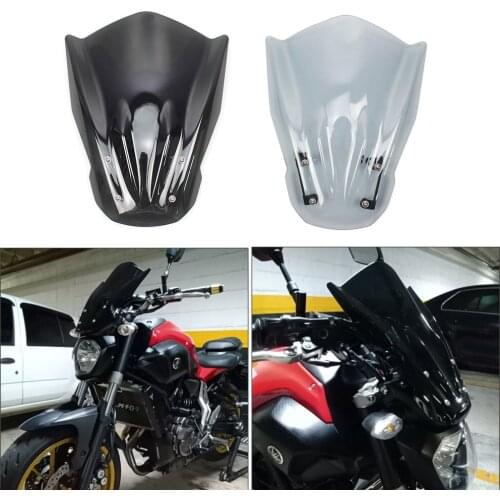 For MT07 Motorcycle Windshield Windscreen Wind Screen Deflector with Mounting Bracket for Yamaha MT-07 FZ-07 2014 2015 2016 2017