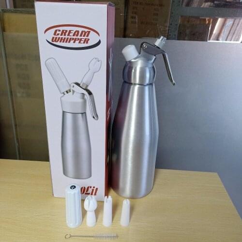 1000ML Fresh European Fancy Style Whip Dessert Cream Butter Dispenser Whipper Foam Maker Silver