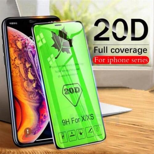 20D Curved Edge Full Cover Protective Glass On The For iPhone 7 8 6 6S Plus Tempered Screen Protector 11 X XR XS Max Glass Film