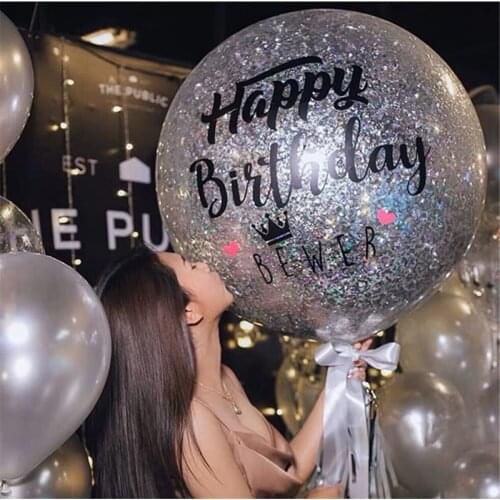 1Pcs Gold Black Balloon Sticker Birthday Party Event Decor 10/18/24/36 inch BoBo Balloon Stickers Helium Balloons DIY Suit