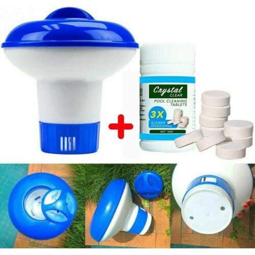 100g Pool Cleaning Tablet With Chlorine Dispenser Effervescent Chlorine Cage Disinfectant Clarifier Multifunctional Cleaner