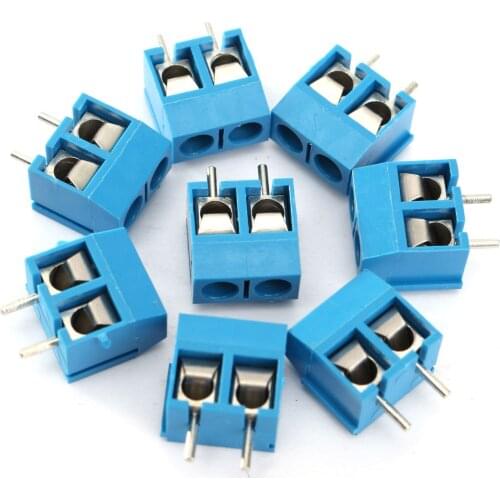 20/100pcs 2P Plug-in Screw Terminal Block Connector 5.08mm Pitch Blue