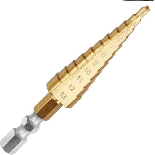 3-13mm HSS Titanium Coated Stepped Drill Power Tools Carbide Drill High Speed Steel Mini Drill Bit Drill Bit Set