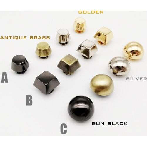 4pcs Metal High Quality Leather Bag Handbag Purse Bottom Protecting Feet Nail Stud Belt Screwback Screw Back Button Rivet Spike