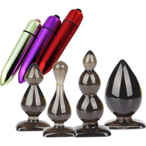 5pc/set Big Anal Beads Plug Bullet Vibrator Anal G Spot Massage Vibrator Anal Prostate Massager Butt Plug Sex Toys for Woman Men