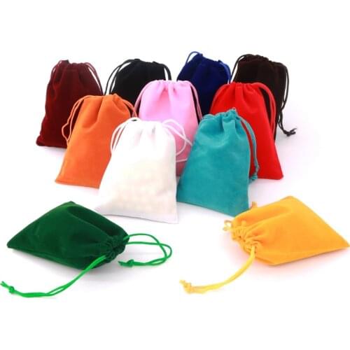 Wholesale 5pcs/lot Jewelry Packing Velvet packaging Bags Drawstring Earring bags Pouches Customized Logo Over 100pcs Costs Extra