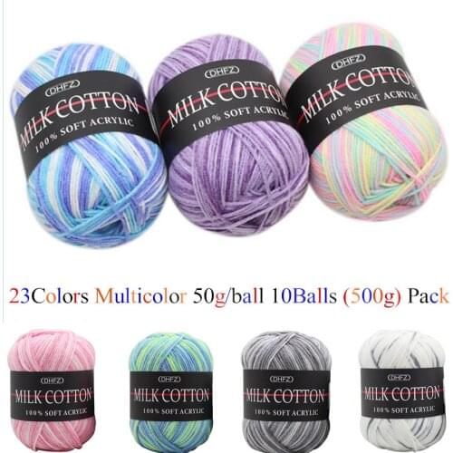 10Balls 500g Milk Cotton Yarn For Knitting Wool Warm Chunky Yarn Hand Knitted Yarn DIY Knit Blanket Sweater