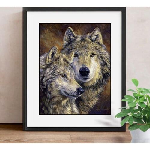 5D Diy Diamond Painting Wolf Picture Full Square Drill Resin Diamond Embroidery Living Room Wall Decor Handiwork Arts