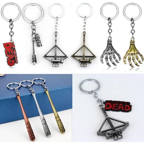 The Walking Dead Keychain Negan Lucille Mini Baseball Bat Ball Keyring Crossbow Bow Arrow Zombie Key Chain Metal Key Ring Holder