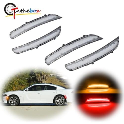 Canbus Smoked /Clear Lens Amber /Red Full LED Front/Rear Bumper Side Marker Lights For 2015-up Dodge Charger Fender Marker Light