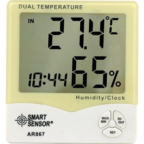 Hot Sale AR867 LCD Digital Hygrometer Thermometer Dual Humidity Temperature Meter Indoor Outdoor Tester Weather Station Tool