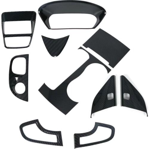 CITALL 10pcs ABS Carbon Fiber Style Interior Accessories Cover Trim Decor Fit for Acura TLX 2015 2016 2017 2018 2019 LHD Only