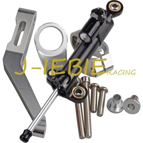 CNC Steering Damper Stabilizer and Silver Bracket Mounting For CBR954RR CBR954 CBR 954 RR 2002-2003