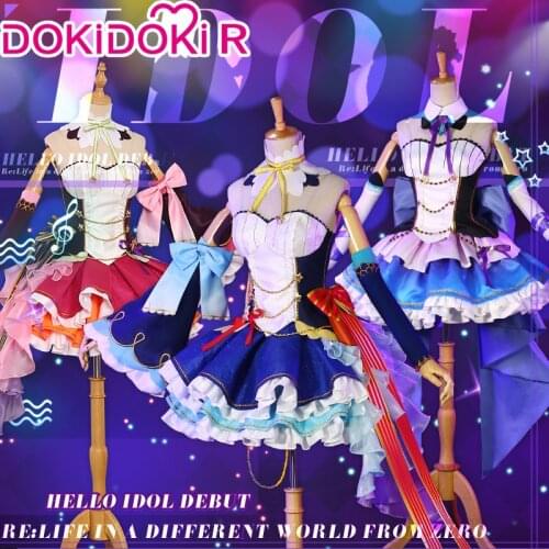 DokiDoki-R Anime Game Re Zero Rem Ram Emilia Singer Cosplay Women Microphone Shoe Covers Rem Ram Emilia Singer Accessories