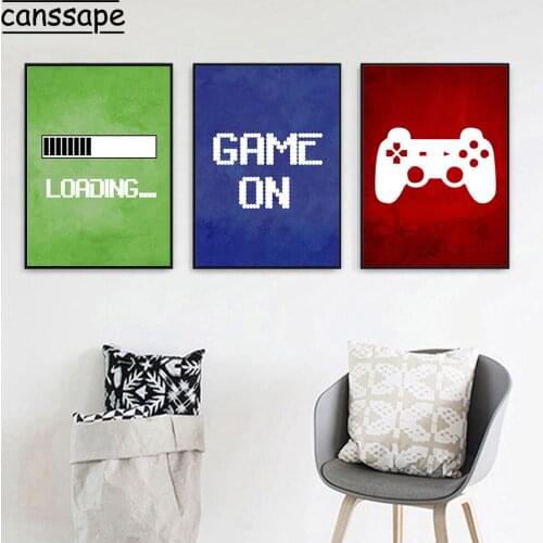 Gaming Canvas Art Poster Video Game Print Paintings Boy Wall Art Posters Abstract Artwork Pictures Playroom Wall Decoration