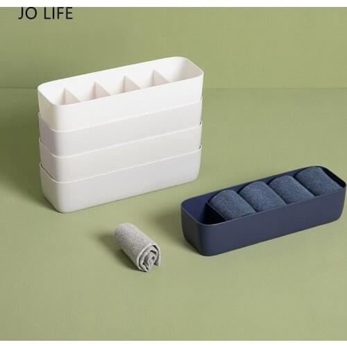 JO LIFE Underwear Storage Drawer Organizer Cosmetic Cotton Swab Box Cabinet Five Grid Socks Storage Box