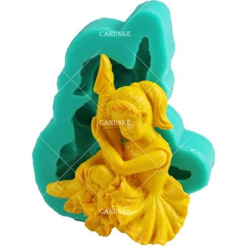 Ballet Girl Border Lace Mold Fondant Fondant Mold Chocolate Gumpaste Design for Wedding Cake Cake Decorating Tools SM-080