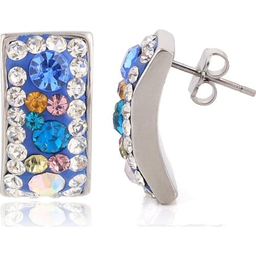 Fashion 2014 Stainless Steel Jewelry Austrian crystal Earring for women