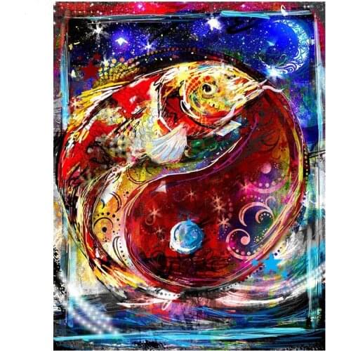 Mosaic Diamond Embroidery yin and yang,5D,diy Diamond Painting Koi fish,3d Cross Stitch,animal,picture Diamond,home decor L579