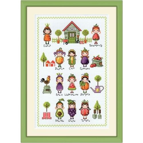 Cartoon Counted cross stitch kit 14ct 11ct printed fabric embroidery DIY needlework cotton threads FishXX