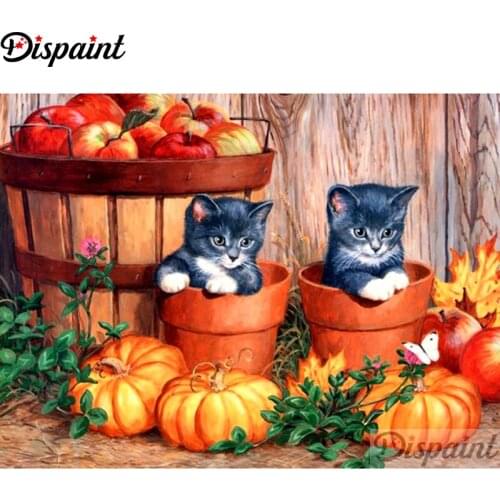 Dispaint Full Square/Round Drill 5D DIY Diamond Painting "Animal cat" Embroidery Cross Stitch 3D Home Decor A12595