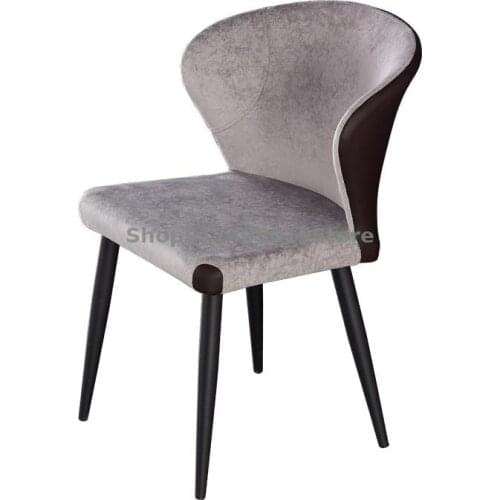 Nordic Technology Fabric Backrest Dining Chair Simple Hotel Negotiation Chair Italian Minimalist Light Luxury Dining Chair