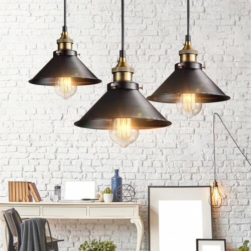 Nordic Vintage Pendant Light Loft Hanging Light Fixtures Retro Industrial Lamp Edison Bulb for Dining Room Kitchen