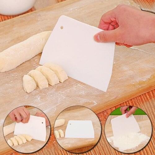 White Baking Pastry Cutter Cake Fondant Spatula Cream Smooth Tools Pizza Dough Scraper Butter Knife Kitchen Plastic Cutter Tools