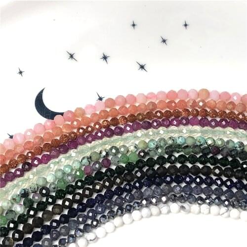 Wholesale Natural Beads 2/3/4mm Faceted Tiny Crystal BOHOEVER DIY Gem Beads For Jewelry Making Bracelet Free Shipping