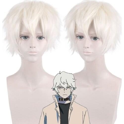 Ogami shirou Anime Cosplay wig BNA, new animal, 30cm, beige, synthetic short hair, postizo ogami shirou