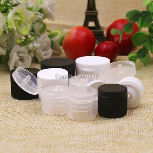 18/20/24R PP Flip Cap Plastic Screw Cover Lid For Cosmetic Liquid Refillable Bottle Container 3 Colours