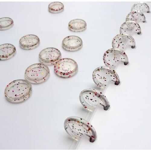 12PCS Transparent Binding Disc Flash Point Plastic Bind Ring Round Discs Button Mushroom Hole Notepad Binder Buckle Accessories