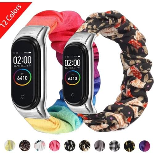 Scrunchie Elastic Strap for Xiaomi Mi Band 6 5 4 3 Replaceable Bracelet Band 4 Corea Wristband Breathable for Xiomi Bracelet
