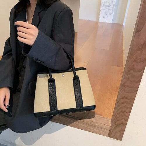 Luxury Canvas Womens Bag High Quality Lady Small Tote Chic Female Purses Shopper Bag Bucket 2022 Designer Brands Women Handbags
