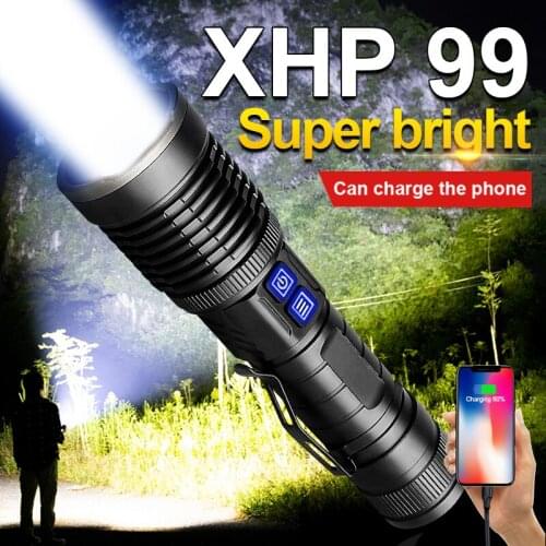 880000LM Most Powerful Led Flashlight 18650 XHP99 High Power Torch Light XHP70 Rechargeable Tactical Flashlight Usb Camping Lamp