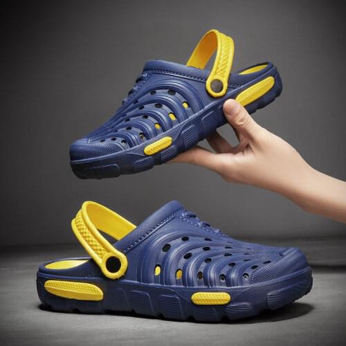 Blue Hole Men Summer Sandals Non Slip Beach Shoes Men Slides Lightweight Rubber EVA Garden Sandals For Male sandalias de hombre