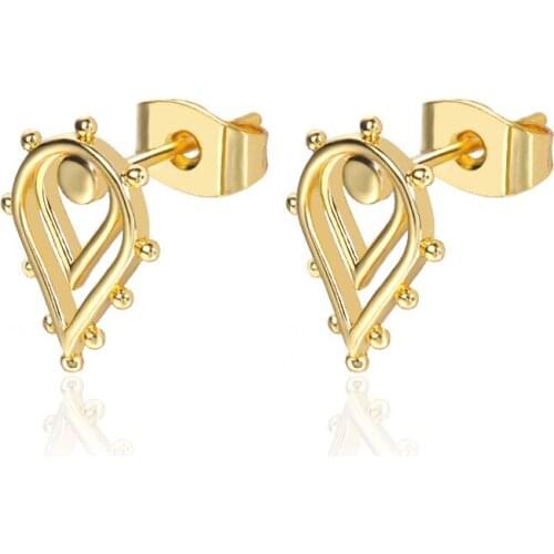 Bohemian Hollow Out Water Drop Stud Earrings For Women Minimalist Beads Geometric Earrings Wedding Jewelry Gift Wholesale