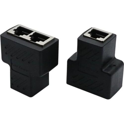 RJ45 Ethernet LAN Network Splitter 1 To 2 Ways Double Adapter Ports Coupler Connector Extender Adapter Plug Connector Adapter