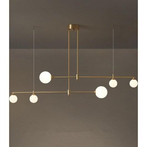 Modern long pendant light Glass Ball Pendant Lighting Dinning Room linear pendant Art Decor Kitchen designer pendant lamp