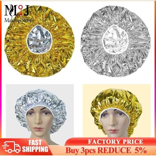 Special Aluminum Foil Heat Insulation Cap for Beauty Salon Waterproof Hat Disposable Spa Hair Salon Shower Cap Bath Hood