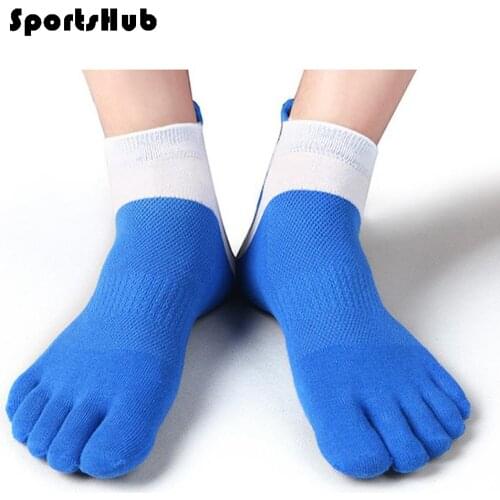SPORTSHUB Breathable Summer Mens Cotton Sports Socks Toe Socks Five Finger Socks Slippers Suit For US Size 6 To 10 NR0090
