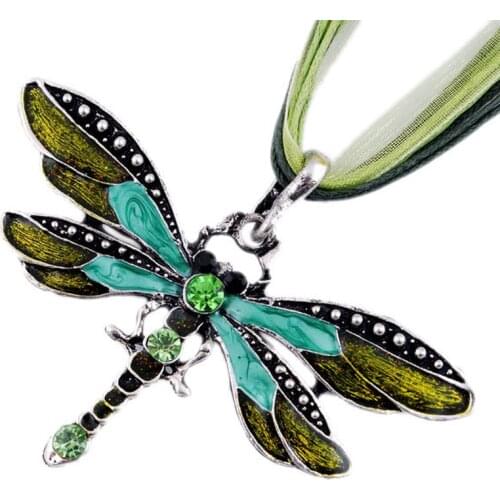 SUMENG New ParagraphWomen Crystal Dragonfly Ribbon Casual Pendant Necklace for Women ewelry 2019 Gifts