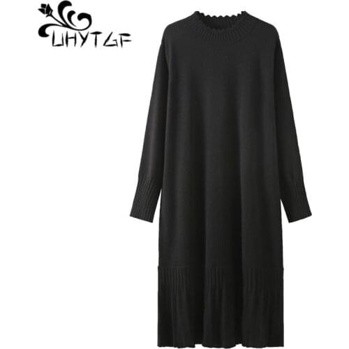 UHYTGF Autumn Winter Thicken Sweater Women Knitted Ribbed Female Pullover Sweater Long Sleeve Jumper Soft Warm Pull Femme X628