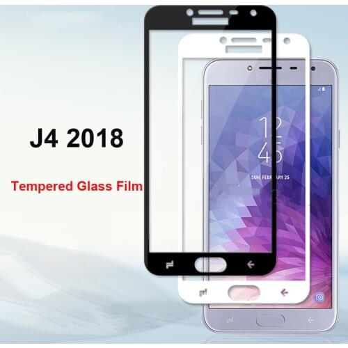 Ultra-Thin White black color full screen protector Tempered Glass film For Samsung Galaxy J4 2018 Screen protective glass film